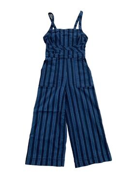 Anthropologie Women’s Size 2 Nicola Denim Stripe Wide Leg Crop Jumpsuit